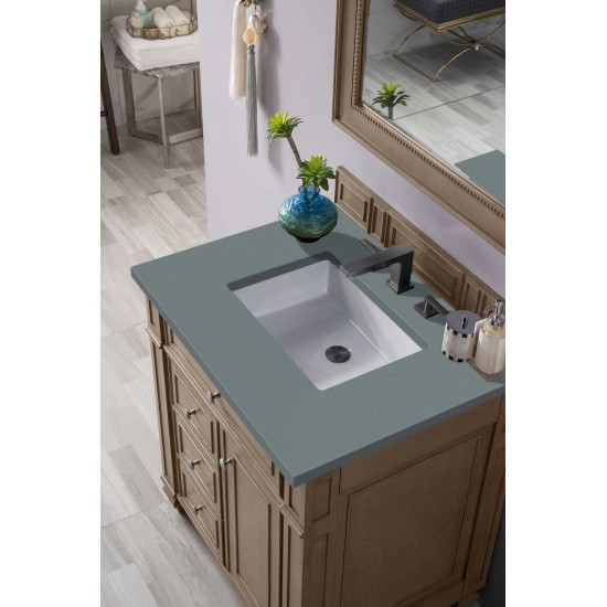 Bristol 30" Single Vanity, Whitewashed Walnut, w/ 3 CM Cala Blue Quartz Top