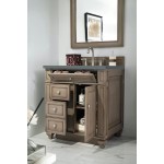Bristol 30" Single Vanity, Whitewashed Walnut, w/ 3 CM Cala Blue Quartz Top