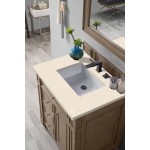 Bristol 30" Single Vanity, Whitewashed Walnut, w/ 3 CM Eternal Marfil Quartz Top