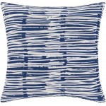 Surya Azora Ink Blue Pillow Shell With Down Insert 18"H X 18"W