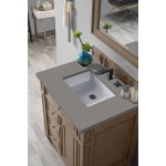 Bristol 30" Single Vanity, Whitewashed Walnut, w/ 3 CM Grey Expo Quartz Top