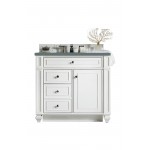 Bristol 36" Single Vanity, Bright White, w/ 3 CM Cala Blue Quartz Top