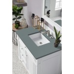 Bristol 36" Single Vanity, Bright White, w/ 3 CM Cala Blue Quartz Top