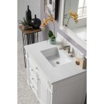 Bristol 36" Single Vanity, Bright White, w/ 3 CM Classic White Quartz Top