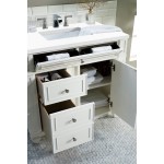 Bristol 36" Single Vanity, Bright White, w/ 3 CM Classic White Quartz Top