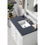 Bristol 36" Single Vanity, Bright White, w/ 3 CM Charcoal Soapstone Quartz Top