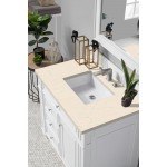 Bristol 36" Single Vanity, Bright White, w/ 3 CM Eternal Marfil Quartz Top