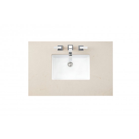 Bristol 36" Single Vanity, Bright White, w/ 3 CM Eternal Marfil Quartz Top