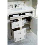 Bristol 36" Single Vanity, Bright White, w/ 3 CM Ethereal Noctis Quartz Top