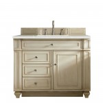 Bristol 36" Single Vanity, Vintage Vanilla, w/ 3 CM Eternal Serena Quartz Top