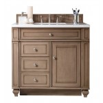 Bristol 36" Single Vanity Walnut w/3 CM Arctic Fall Solid Surface Top