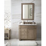 Bristol 36" Single Vanity Walnut w/3 CM Arctic Fall Solid Surface Top