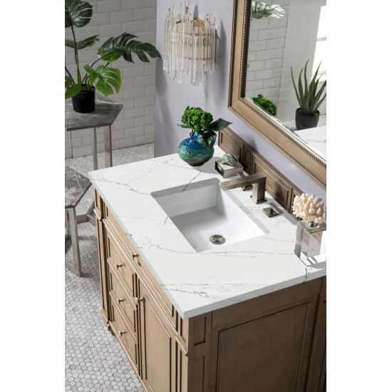 Bristol 36" Single Vanity Whitewashed Walnut w/ 3 CM Ethereal Noctis Quartz Top