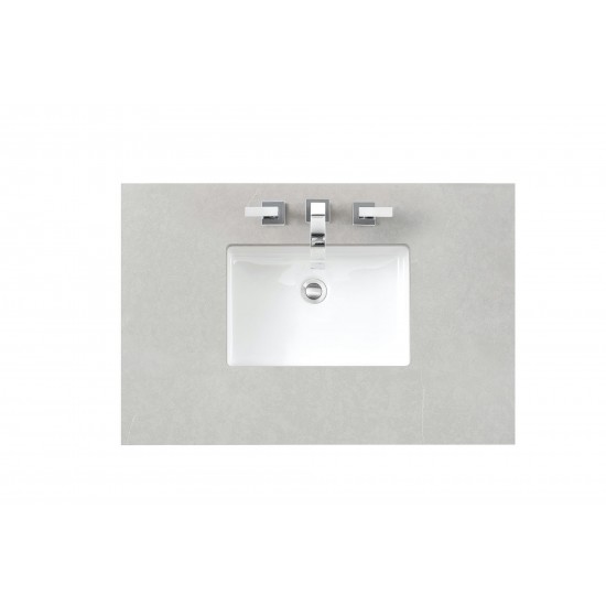Bristol 36" Single Vanity, Whitewashed Walnut, w/ 3 CM Eternal Serena Quartz Top