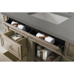 Bristol 36" Single Vanity, Whitewashed Walnut, w/ 3 CM Grey Expo Quartz Top