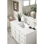 Bristol 48" Single Vanity, Bright White, w/ 3 CM Classic White Quartz Top