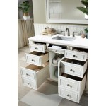 Bristol 48" Single Vanity, Bright White, w/ 3 CM Classic White Quartz Top