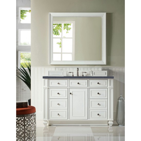 Bristol 48" Single Vanity, Bright White, w/ 3 CM Charcoal Soapstone Quartz Top