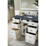 Bristol 48" Single Vanity, Bright White, w/ 3 CM Charcoal Soapstone Quartz Top