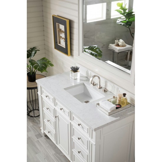 Bristol 48" Single Vanity Bright White w/ 3 CM Eternal Jasmine Pearl Quartz Top