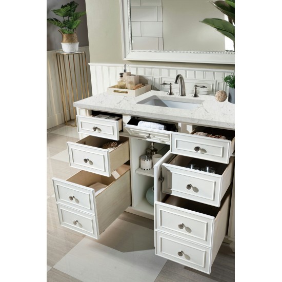 Bristol 48" Single Vanity Bright White w/ 3 CM Eternal Jasmine Pearl Quartz Top