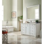 Bristol 48" Single Vanity, Bright White, w/ 3 CM Ethereal Noctis Quartz Top