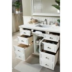 Bristol 48" Single Vanity, Bright White, w/ 3 CM Ethereal Noctis Quartz Top