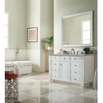 Bristol 48" Single Vanity, Bright White, w/ 3 CM Eternal Serena Quartz Top