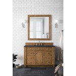 Bristol 48" Single Vanity, Saddle Brown, w/ 3 CM Charcoal Soapstone Quartz Top