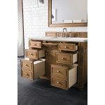 Bristol 48" Single Vanity, Saddle Brown, w/ 3 CM Ethereal Noctis Quartz Top