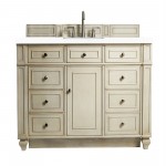 Bristol 48" Single Vanity, Vintage Vanilla, w/ 3 CM Classic White Quartz Top