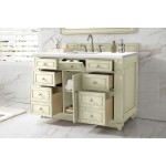 Bristol 48" Single Vanity, Vintage Vanilla, w/ 3 CM Classic White Quartz Top