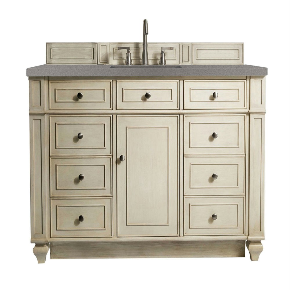 Bristol 48" Single Vanity, Vintage Vanilla, w/ 3 CM Grey Expo Quartz Top