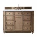 Bristol 48" Single Vanity Walnut w/3 CM Arctic Fall Solid Surface Top