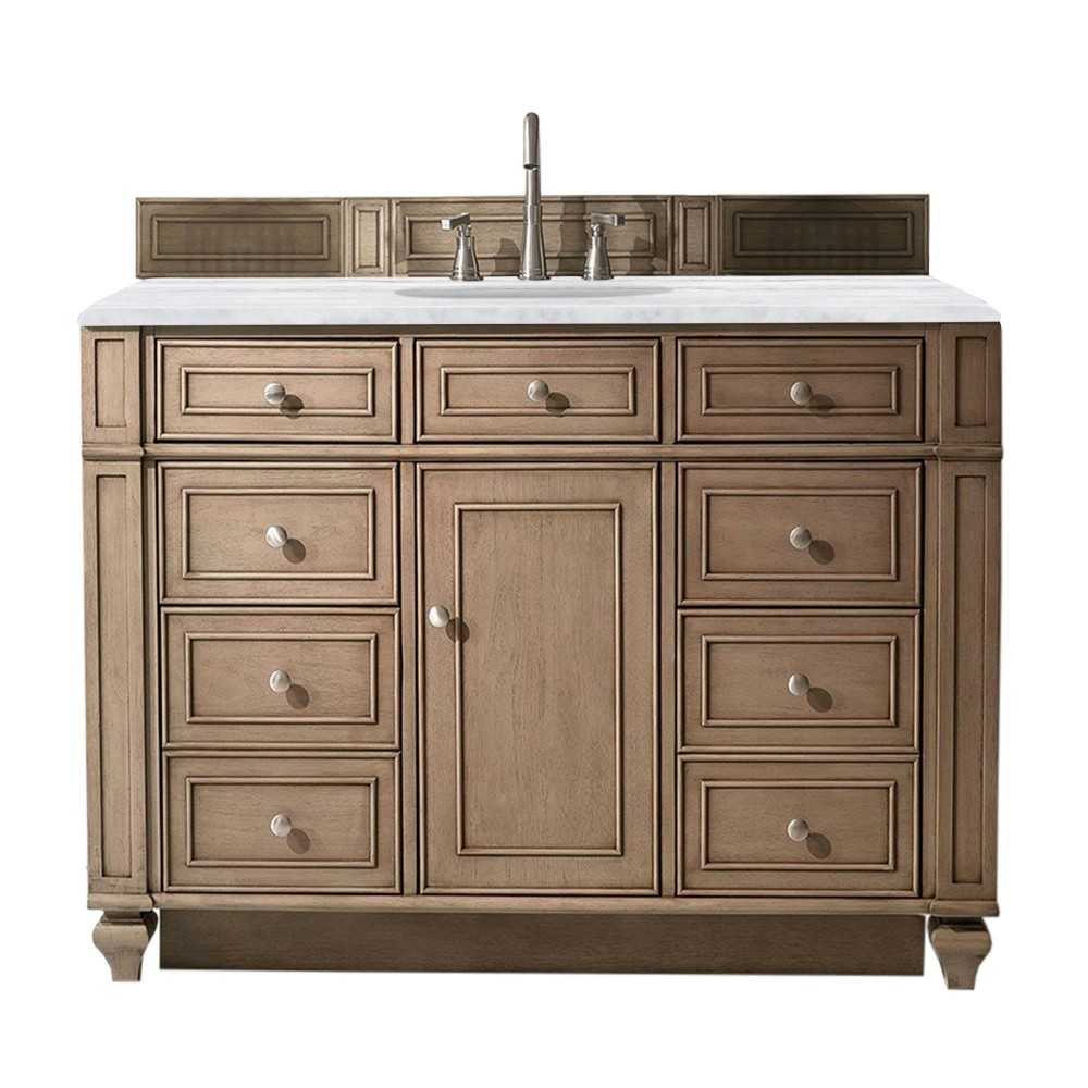 Bristol 48" Single Vanity Walnut w/3 CM Arctic Fall Solid Surface Top