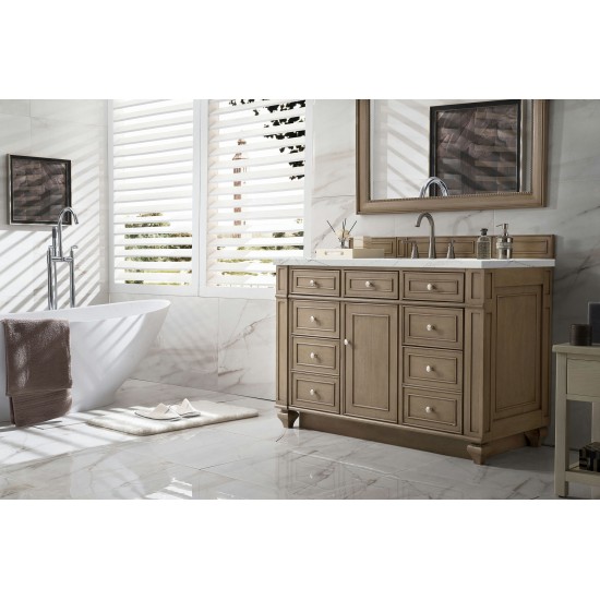 Bristol 48" Single Vanity Whitewashed Walnut w/ 3 CM Ethereal Noctis Quartz Top