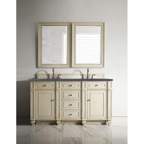 Bristol 60" Double Vanity Vintage Vanilla w/ 3 CM Charcoal Soapstone Quartz Top