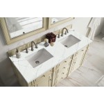 Bristol 60" Double Vanity, Vintage Vanilla, w/ 3 CM Ethereal Noctis Quartz Top