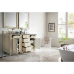 Bristol 60" Double Vanity, Vintage Vanilla, w/ 3 CM Grey Expo Quartz Top