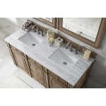 Bristol 60" Double Vanity Walnut w/3 CM Arctic Fall Solid Surface Top