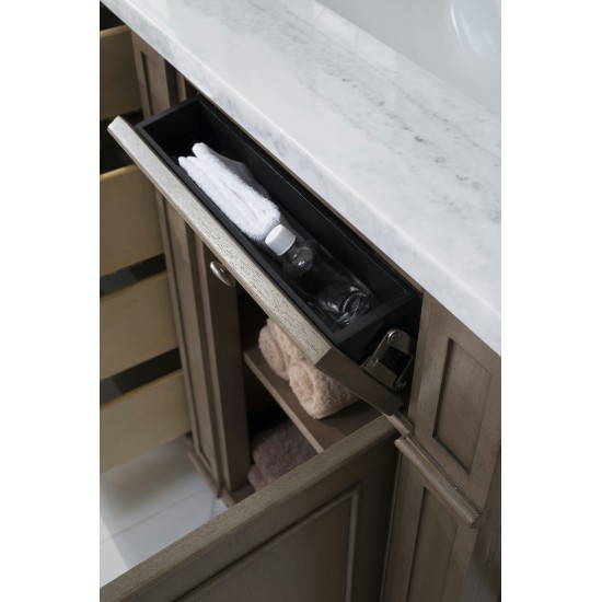 Bristol 60" Double Vanity Walnut w/3 CM Arctic Fall Solid Surface Top