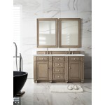 Bristol 60" Double Vanity Whitewashed Walnut w/ 3 CM Ethereal Noctis Quartz Top