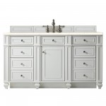 Bristol 60" Single Vanity, Bright White, w/ 3 CM Eternal Marfil Quartz Top