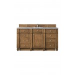 Bristol 60" Single Vanity, Saddle Brown, w/ 3 CM Arctic Fall Solid Surface Top