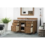 Bristol 60" Single Vanity, Saddle Brown, w/ 3 CM Arctic Fall Solid Surface Top