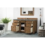 Bristol 60" Single Vanity, Saddle Brown, w/ 3 CM Cala Blue Quartz Top