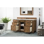 Bristol 60" Single Vanity, Saddle Brown, w/ 3 CM Ethereal Noctis Quartz Top