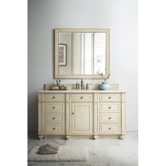 Bristol 60" Single Vanity Vintage Vanilla w/ 3 CM Arctic Fall Solid Surface Top