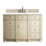 Bristol 60" Single Vanity, Vintage Vanilla, w/ 3 CM Classic White Quartz Top