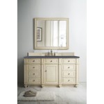 Bristol 60" Single Vanity Vintage Vanilla w/ 3 CM Charcoal Soapstone Quartz Top